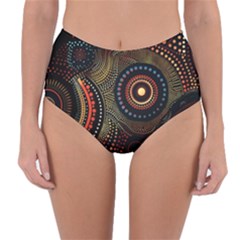 Abstract Geometric Pattern Reversible High-waist Bikini Bottoms by Ndabl3x