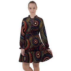 Abstract Geometric Pattern All Frills Chiffon Dress by Ndabl3x