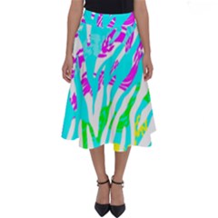 Animal Print Bright Abstract Perfect Length Midi Skirt by Ndabl3x