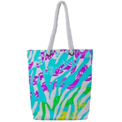 Animal Print Bright Abstract Full Print Rope Handle Tote (small) by Ndabl3x