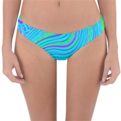 Pattern Swirl Pink Green Aqua Reversible Hipster Bikini Bottoms by Ndabl3x