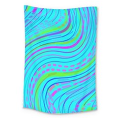 Pattern Swirl Pink Green Aqua Large Tapestry by Ndabl3x