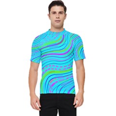 Pattern Swirl Pink Green Aqua Men s Short Sleeve Rash Guard by Ndabl3x