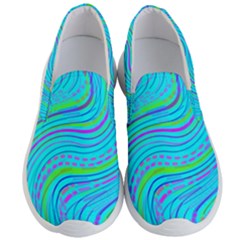 Pattern Swirl Pink Green Aqua Men s Lightweight Slip Ons by Ndabl3x