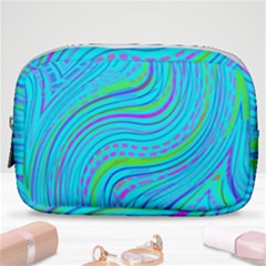 Pattern Swirl Pink Green Aqua Make Up Pouch (small) by Ndabl3x