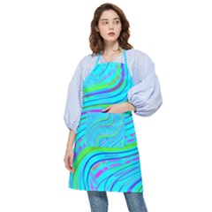 Pattern Swirl Pink Green Aqua Pocket Apron by Ndabl3x