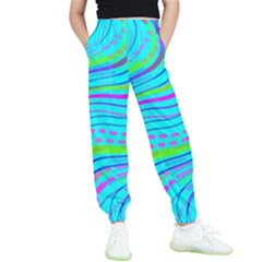 Pattern Swirl Pink Green Aqua Kids  Joggers by Ndabl3x