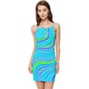 Pattern Swirl Pink Green Aqua Summer Tie Front Dress View1