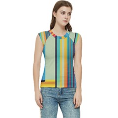 Colorful Rainbow Striped Pattern Stripes Background Women s Raglan Cap Sleeve T-shirt by Ket1n9