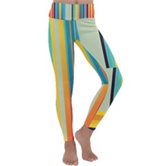 Colorful Rainbow Striped Pattern Stripes Background Kids  Lightweight Velour Classic Yoga Leggings by Ket1n9