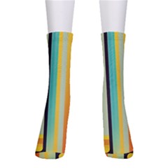 Colorful Rainbow Striped Pattern Stripes Background Crew Socks