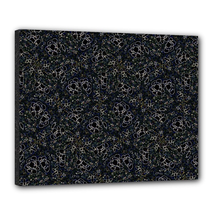 Midnight Blossom Elegance Black Backgrond Canvas 20  x 16  (Stretched)