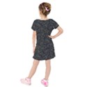 Midnight Blossom Elegance Black Backgrond Kids  Short Sleeve Velvet Dress View2