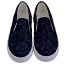 Midnight Blossom Elegance Black Backgrond Kids  Canvas Slip Ons View1