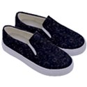 Midnight Blossom Elegance Black Backgrond Kids  Canvas Slip Ons View3