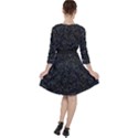 Midnight Blossom Elegance Black Backgrond Quarter Sleeve Ruffle Waist Dress View2