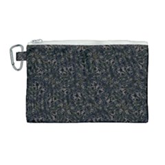 Midnight Blossom Elegance Black Backgrond Canvas Cosmetic Bag (large) by dflcprintsclothing