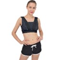 Midnight Blossom Elegance Black Backgrond V-Back Sports Bra View1