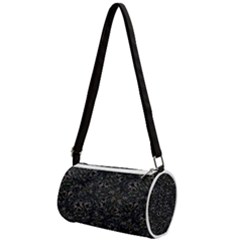 Midnight Blossom Elegance Black Backgrond Mini Cylinder Bag by dflcprintsclothing