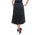 Midnight Blossom Elegance Black Backgrond Midi Mermaid Skirt View2