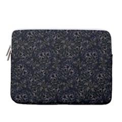 Midnight Blossom Elegance Black Backgrond 14  Vertical Laptop Sleeve Case With Pocket by dflcprintsclothing