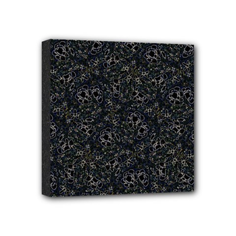 Midnight Blossom Elegance Black Backgrond Mini Canvas 4  X 4  (stretched)