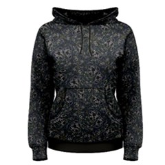 Midnight Blossom Elegance Black Backgrond Women s Pullover Hoodie by dflcprintsclothing