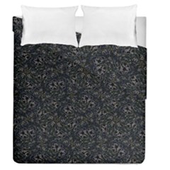 Midnight Blossom Elegance Black Backgrond Duvet Cover Double Side (queen Size) by dflcprintsclothing