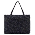 Midnight Blossom Elegance Black Backgrond Zipper Medium Tote Bag View1