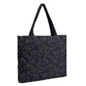 Midnight Blossom Elegance Black Backgrond Zipper Medium Tote Bag View2