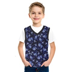 Stylized Floral Intricate Pattern Design Black Backgrond Kids  Basketball Tank Top