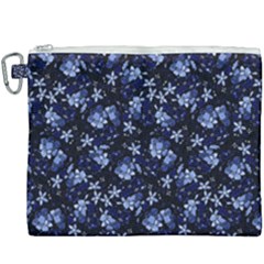 Stylized Floral Intricate Pattern Design Black Backgrond Canvas Cosmetic Bag (xxxl)