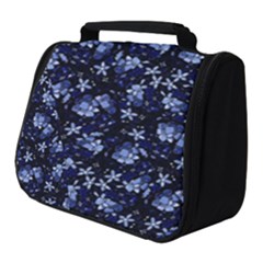 Stylized Floral Intricate Pattern Design Black Backgrond Full Print Travel Pouch (small)