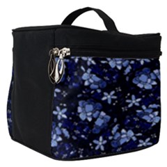 Stylized Floral Intricate Pattern Design Black Backgrond Make Up Travel Bag (small)