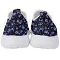 Stylized Floral Intricate Pattern Design Black Backgrond Men s Slip On Sneakers View4