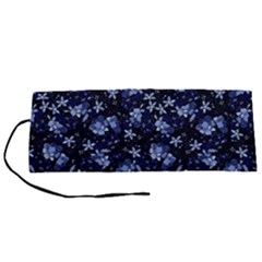 Stylized Floral Intricate Pattern Design Black Backgrond Roll Up Canvas Pencil Holder (s) by dflcprintsclothing