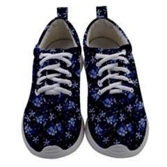 Stylized Floral Intricate Pattern Design Black Backgrond Women Athletic Shoes by dflcprintsclothing