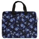 Stylized Floral Intricate Pattern Design Black Backgrond MacBook Pro 13  Double Pocket Laptop Bag View1