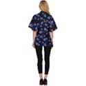 Stylized Floral Intricate Pattern Design Black Backgrond Women s Batwing Button Up Shirt View4