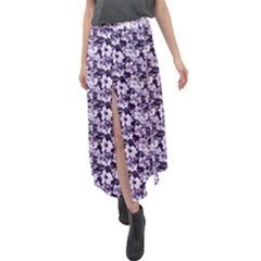 Purple Roses 1 Purple Roses Velour Split Maxi Skirt by DinkovaArt