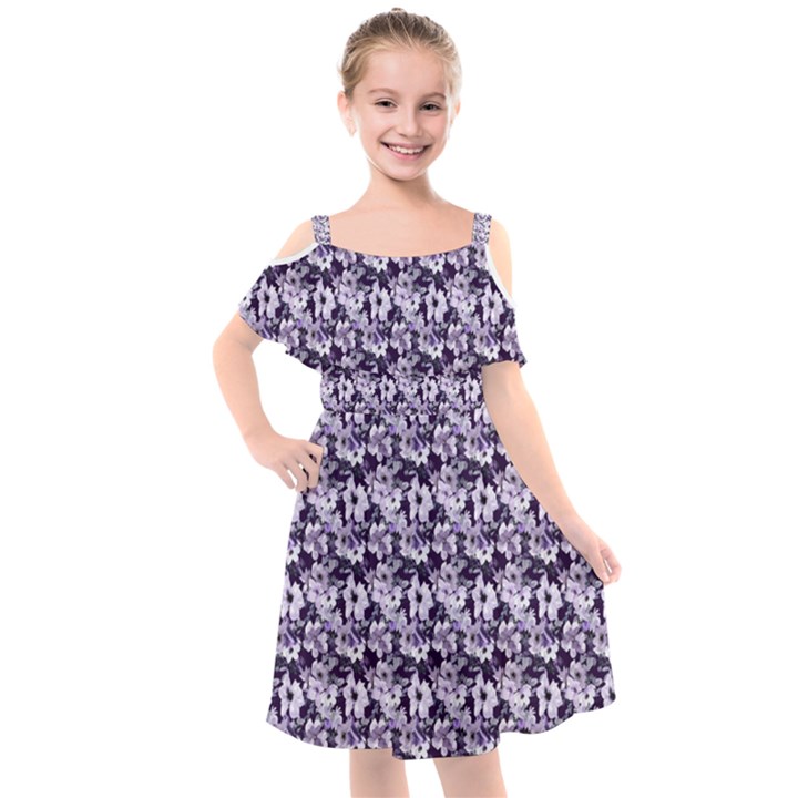 Purple Roses 1 Purple Roses Kids  Cut Out Shoulders Chiffon Dress