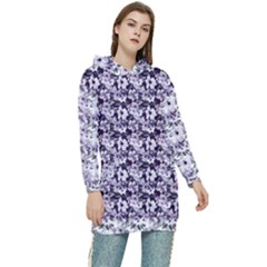 Purple Roses 1 Purple Roses Women s Long Oversized Pullover Hoodie by DinkovaArt