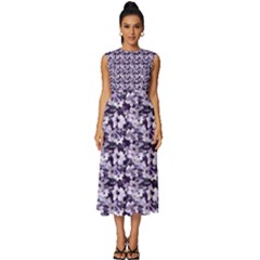 Purple Roses 1 Purple Roses Sleeveless Round Neck Midi Dress by DinkovaArt