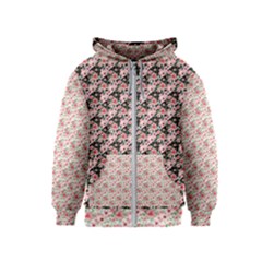 Pink Roses 02 Pink Roses 01 Kids  Zipper Hoodie