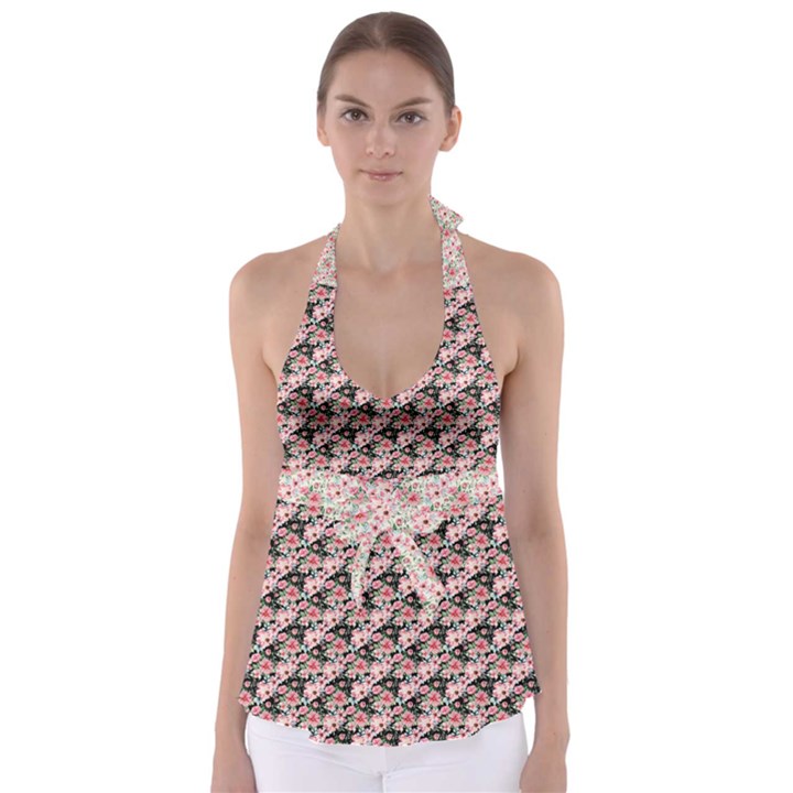 Pink Roses 02 Pink Roses 01 Tie Back Tankini Top