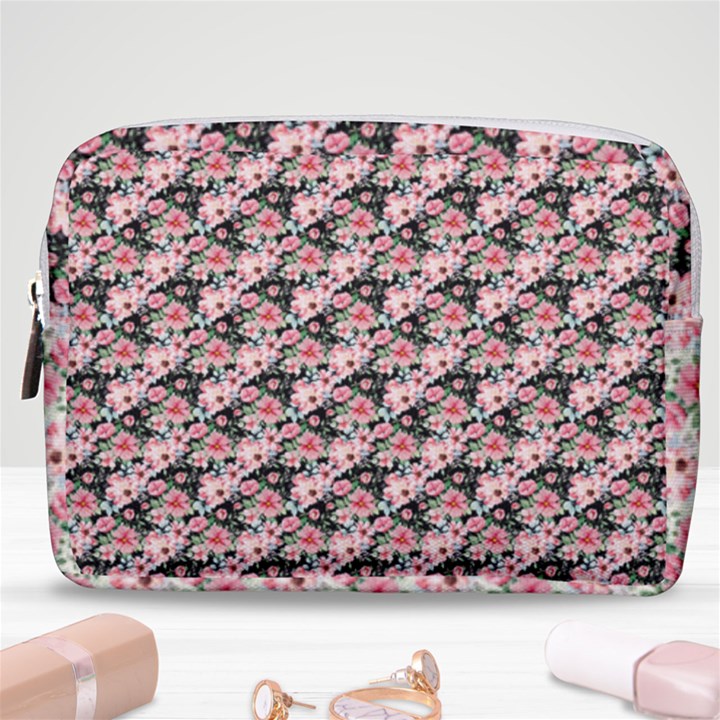 Pink Roses 02 Pink Roses 01 Make Up Pouch (Medium)