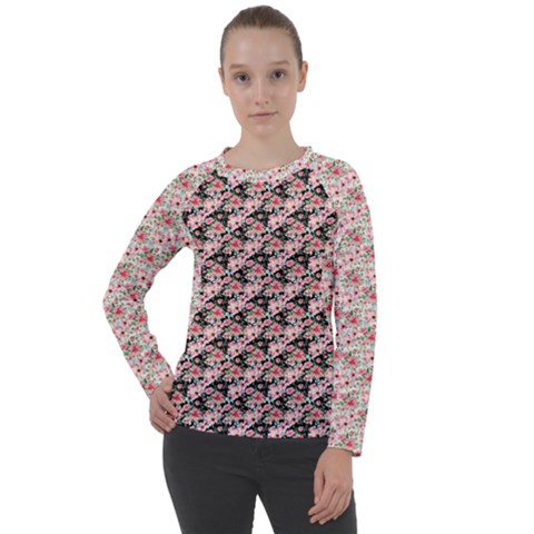 Pink Roses 02 Pink Roses 01 Women s Long Sleeve Raglan T-shirt by DinkovaArt