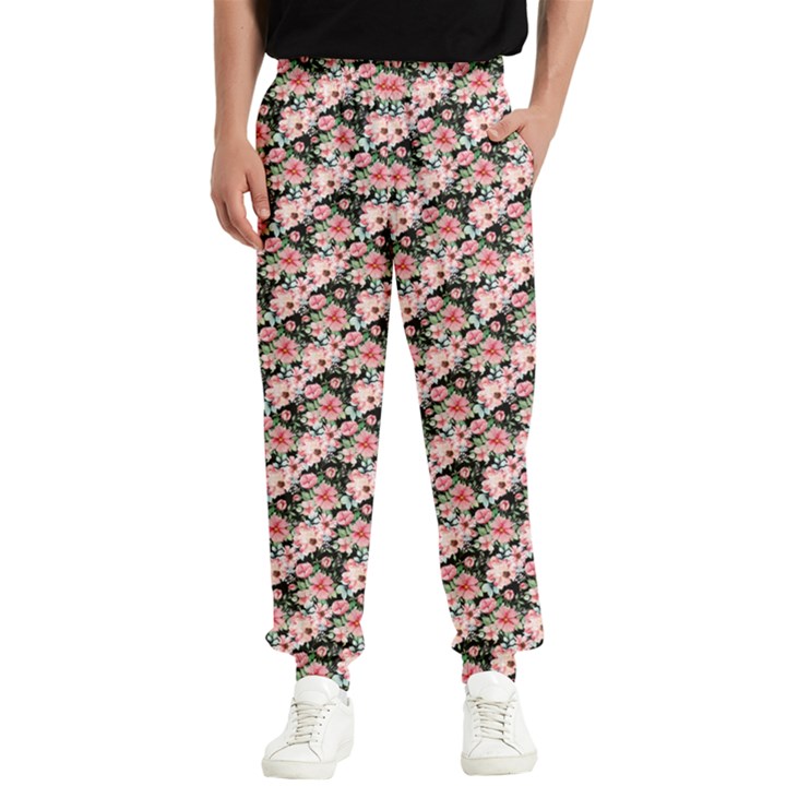 Pink Roses 02 Pink Roses 01 Men s Elastic Waist Pants