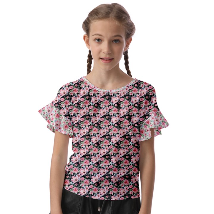 Pink Roses 02 Pink Roses 01 Kids  Cut Out Flutter Sleeves