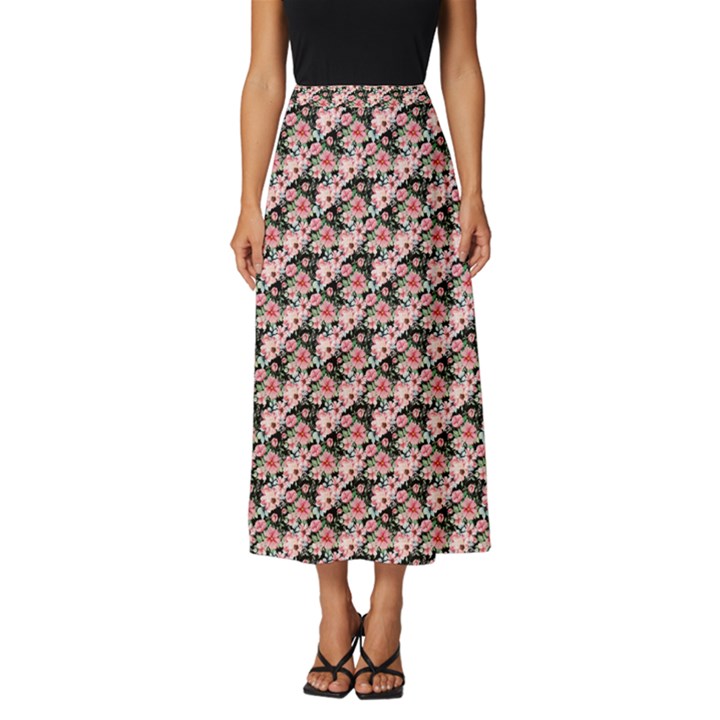 Pink Roses 02 Pink Roses 01 Classic Midi Chiffon Skirt